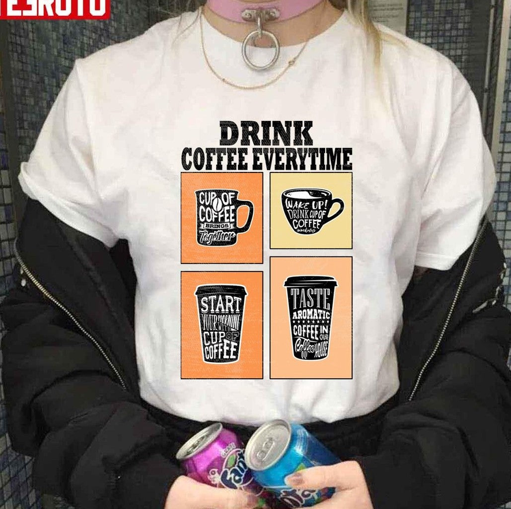 Quotes For Coffee Addict Drink Coffee Everytime I'm Thinking Of Funny Unisex Sweatshirt