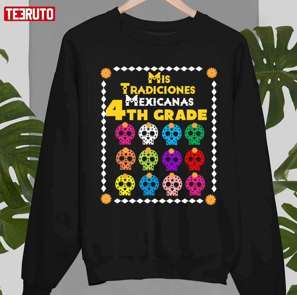 4th Grade School Day Of The Dead Sugar Skull Unisex T-shirt