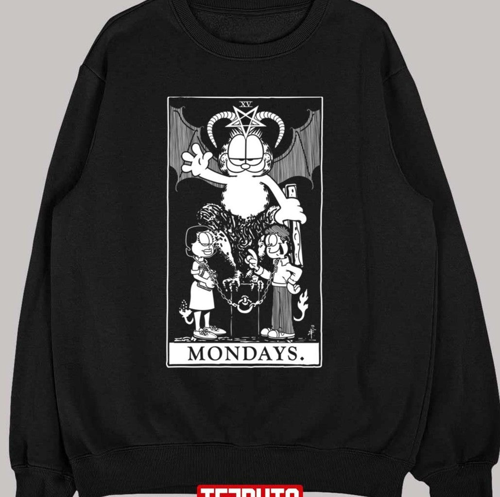 Mondays White Ink Garfield Tarot Unisex T-shirt
