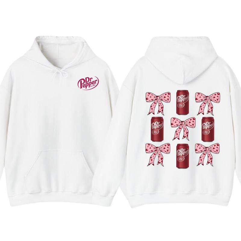 Dr Pepper Coquette Bow Pink  T-Shirt Hoodie, Full color, unisex