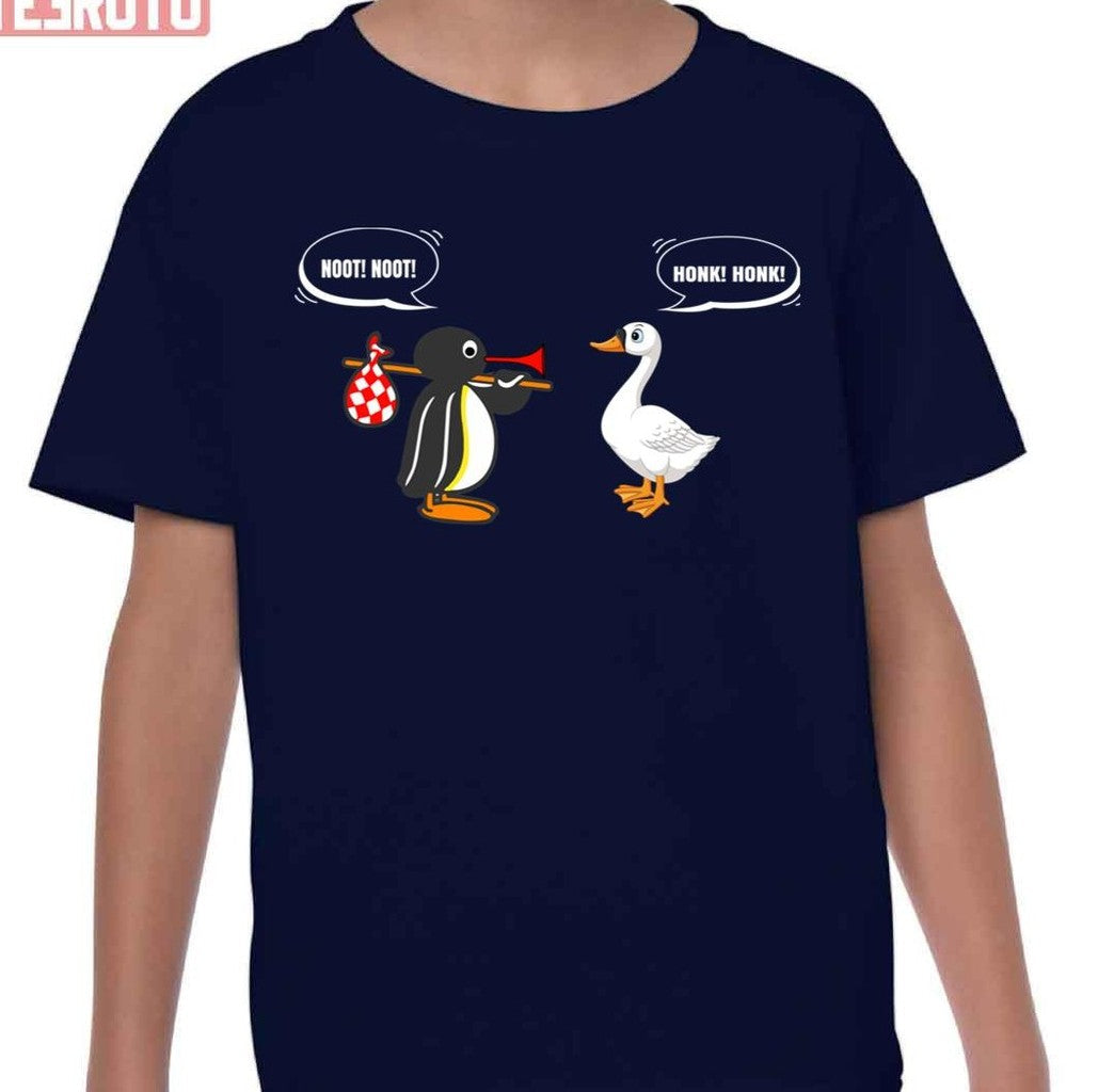 Pingu Cartoon Noot Noot Pingu And The Goose Unisex T-Shirt