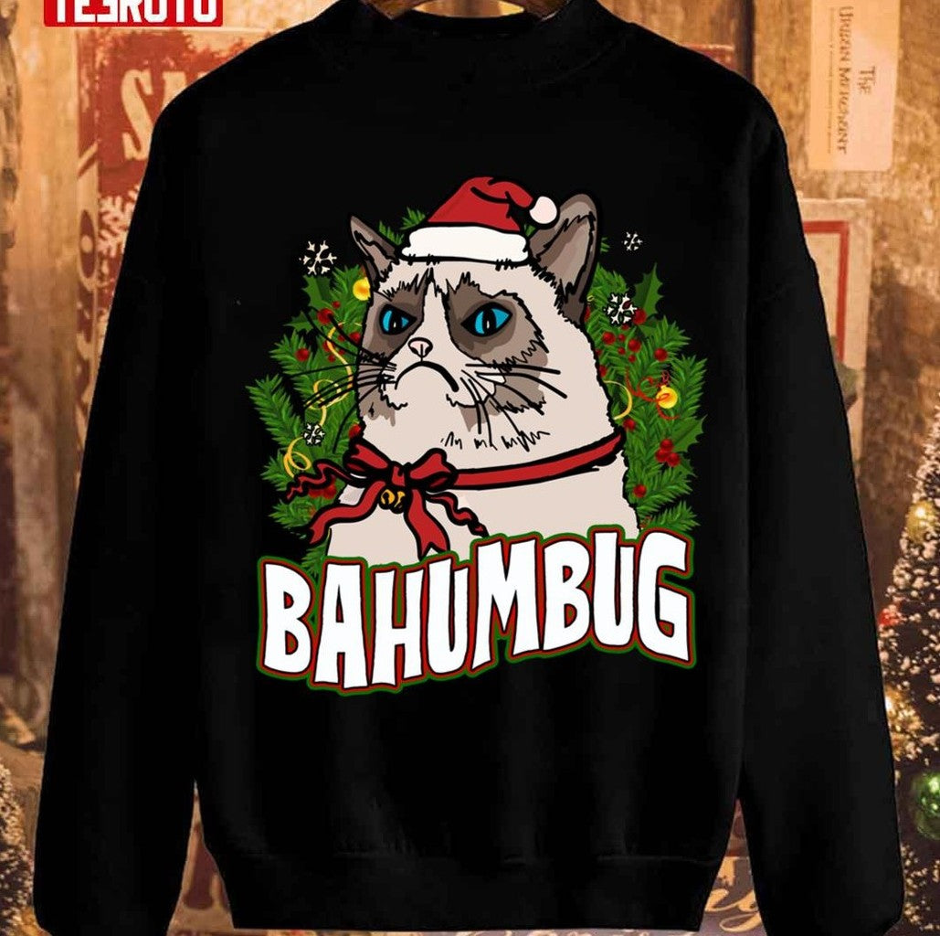 Bahumbug Cat Christmas Bad Santa Unisex Sweatshirt