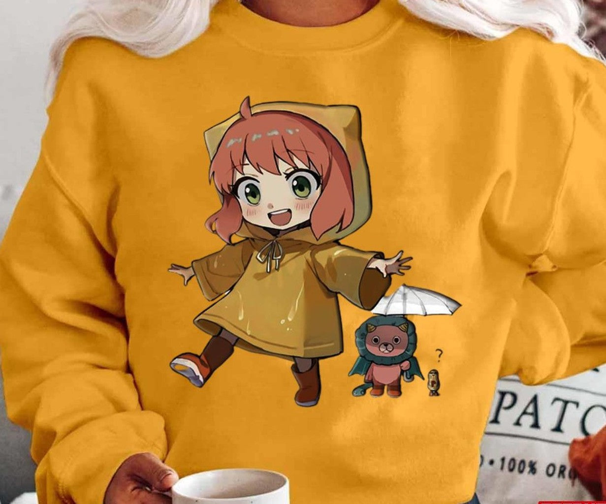 Playing In Rain Anya Spy X Family Lion Dragon Forger Family Anime Unisex T-Shirt