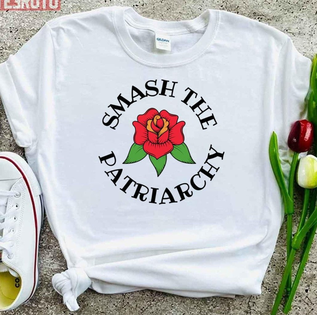 Smash The Patriarchy Feminist Flower Logo Unisex T-Shirt