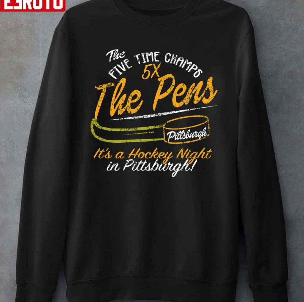 The Five Time Champs 5X The Pens Pittsburgh Penguins Hockey Unisex T-Shirt