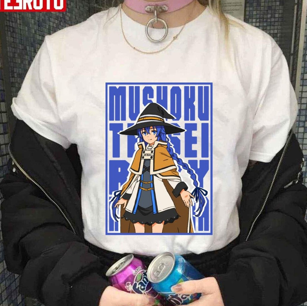 Anime Mushoku Tensei Jobless Roxy Insert Blue Colour Unisex T-shirt