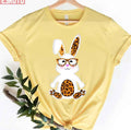 Rabbit With Sunglasses Leopard Cute Easter Egg Women T-Shirt