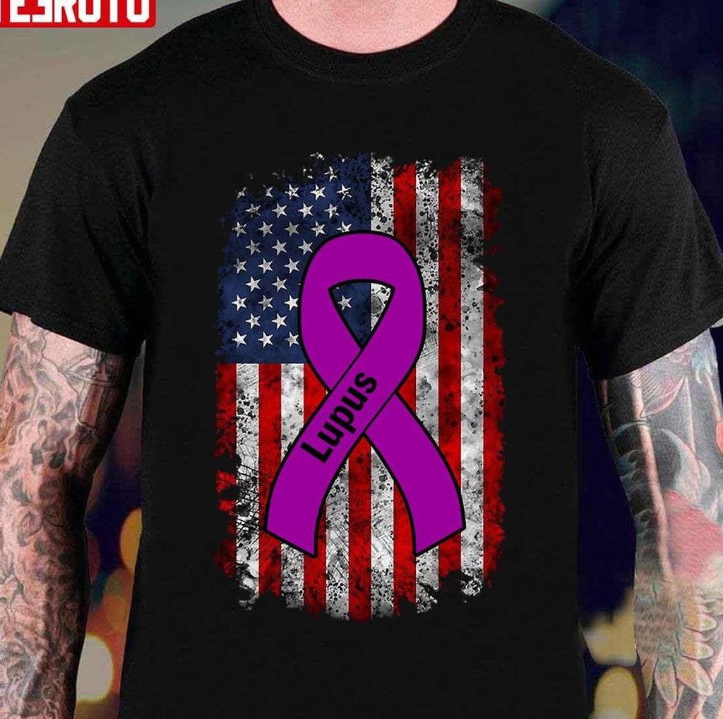 Ribbon Usa Flag National Lupus Awareness Day Unisex T-Shirt