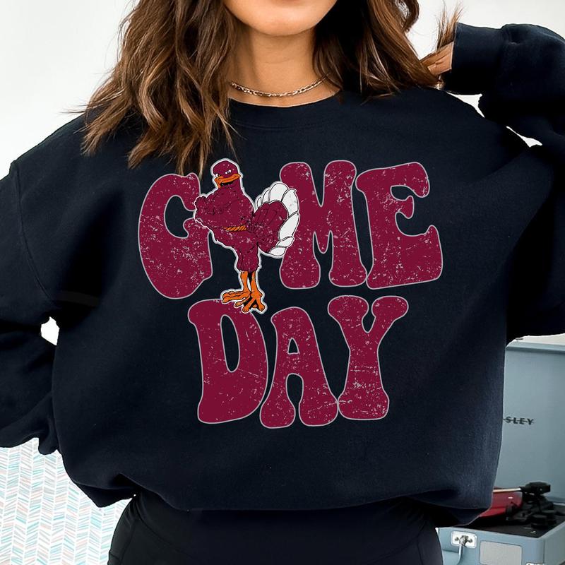 Virginia Tech Hokies Vintage College Game Day Football NCAA Sweatshirt, Vintage Sweatshirt NCAA, Classic Sport Sweatshirt, Gifts For Football Fan Spor