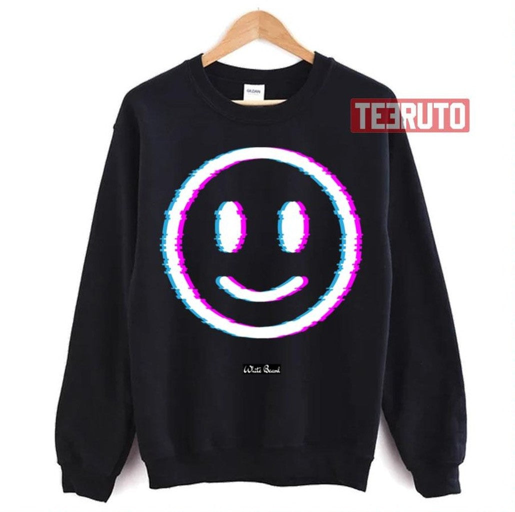 Smiley Face Aesthetic Glitch Art Unisex Sweatshirt