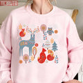 Scandinavian Christmas Pattern Deer Owls Foxes Trees Unisex Sweatshirt