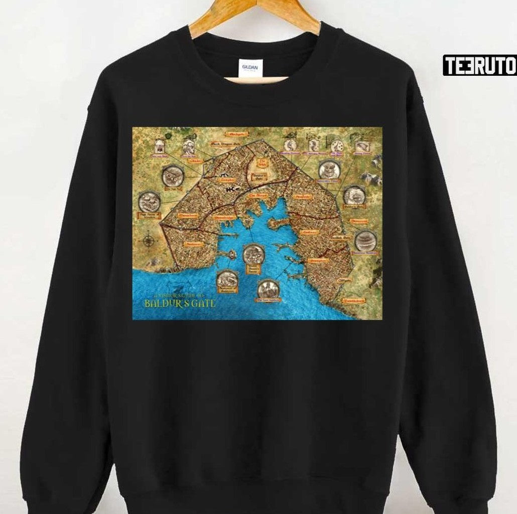Baldur's Gate Map Unisex T-Shirt