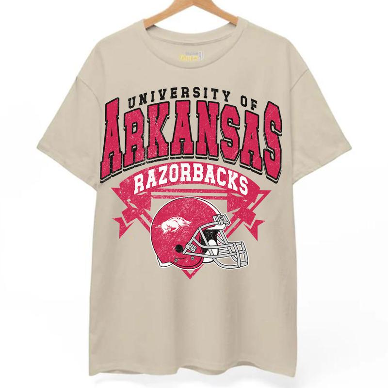 Arkansas Razorbacks Vintage NCAA Sweatshirt, Unisex Razorbacks Football Shirt, Classic Sport Hoodie for Fans, Cotton Casual Shirt, T-Shirt