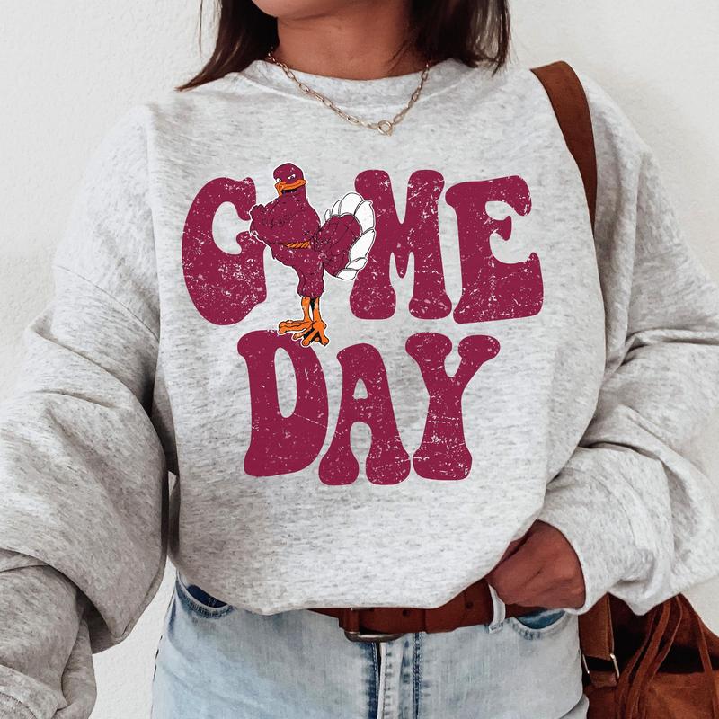 Virginia Tech Hokies Vintage College Game Day Football NCAA Sweatshirt, Vintage Sweatshirt NCAA, Classic Sport Sweatshirt, Gifts For Football Fan Spor