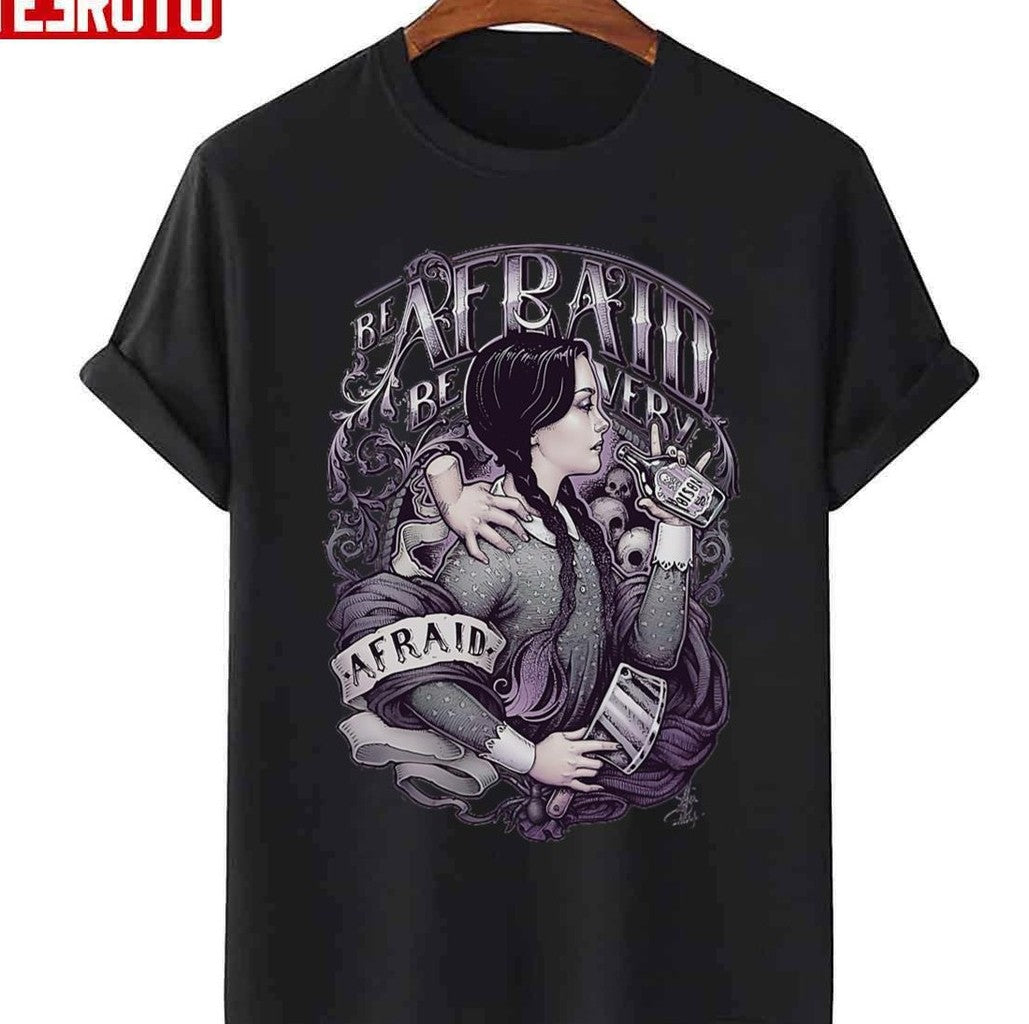 Be Afraid Wednesday Addams Family Vintage Fanart Unisex Sweatshirt