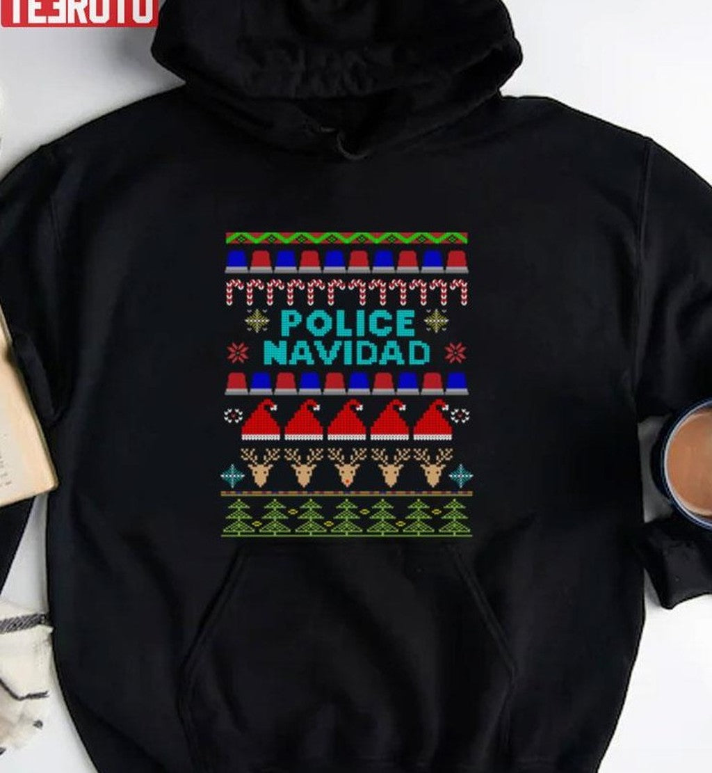 Police Navidad Ugly Christmas Sweater Design Unisex Sweatshirt