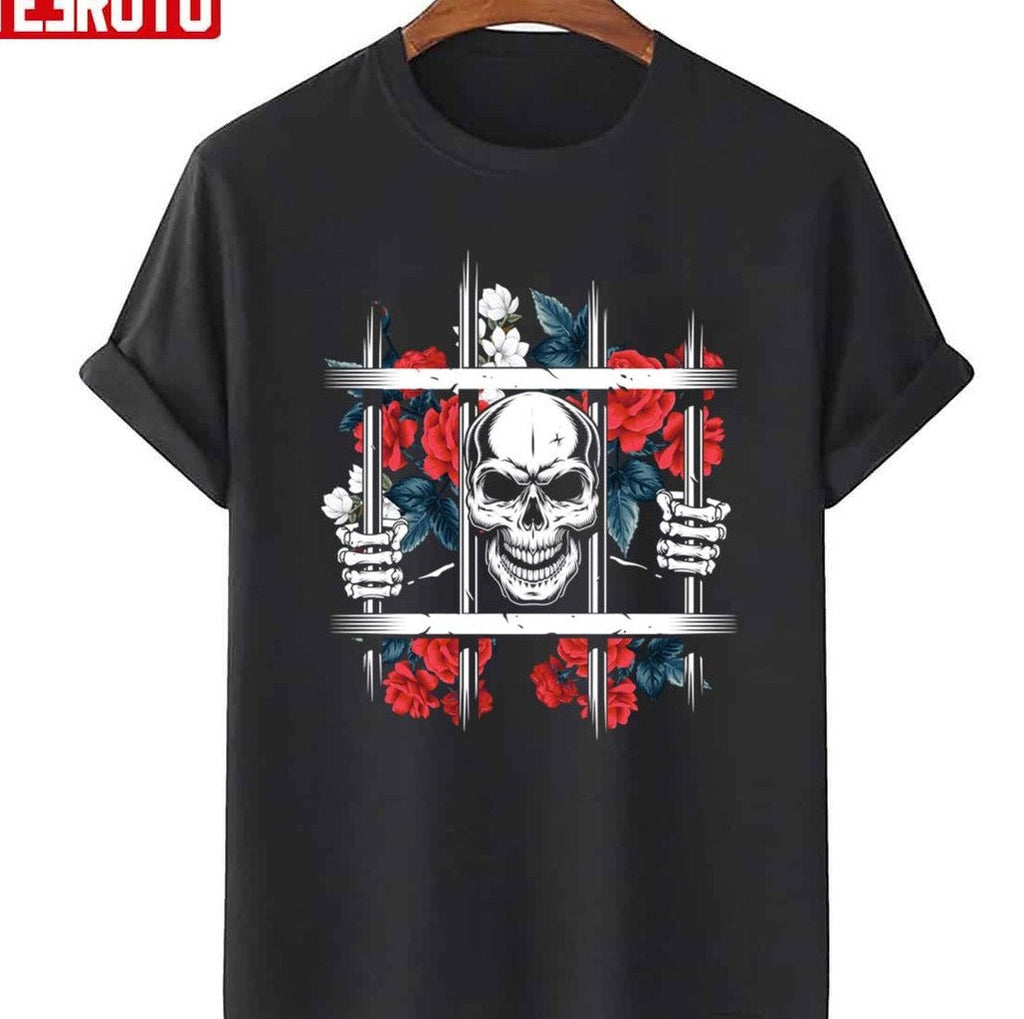 Prison Skeleton Flowers Skull Unisex T-Shirt Unisex T-Shirt
