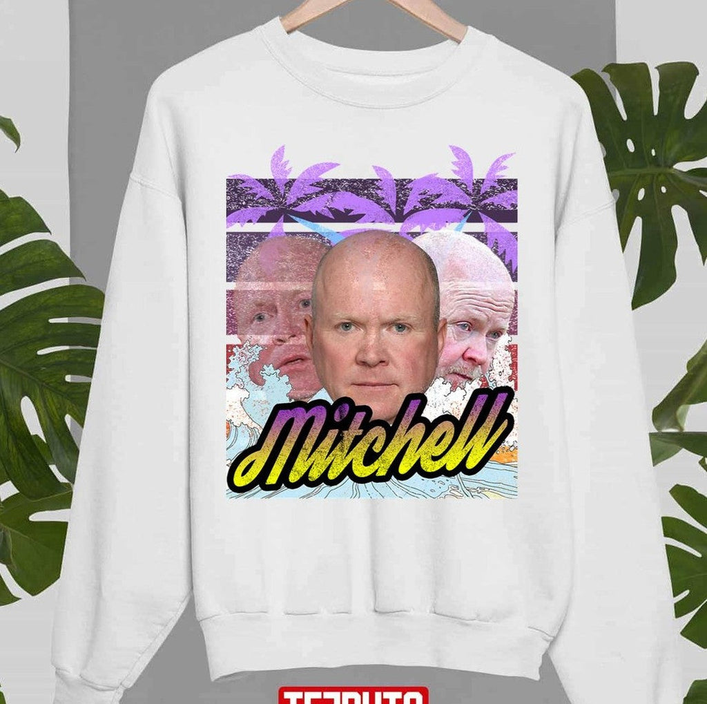 Phil Mitchell Eastenders Cold War Steve Mcfadden Vintage Sun Drenched Style Surf Palm Tree Unisex T-shirt