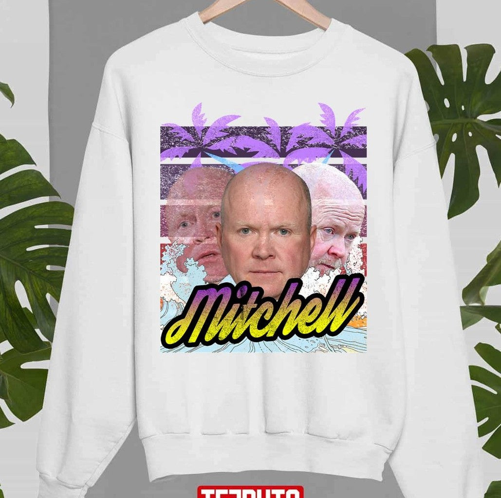 Phil Mitchell Eastenders Cold War Steve Mcfadden Vintage Sun Drenched Style Surf Palm Tree Unisex T-shirt