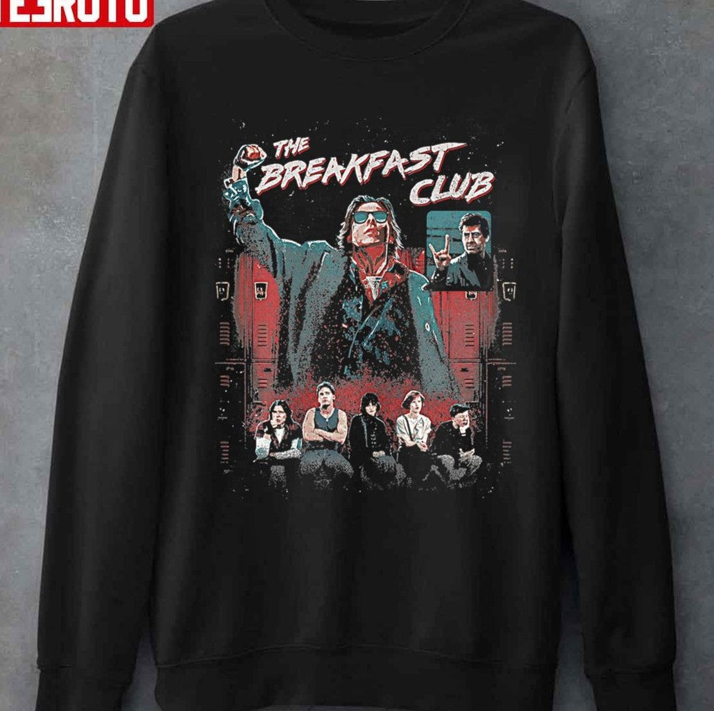 Retro The Breakfast Club Group Shot Painted Distressed Unisex T-shirt