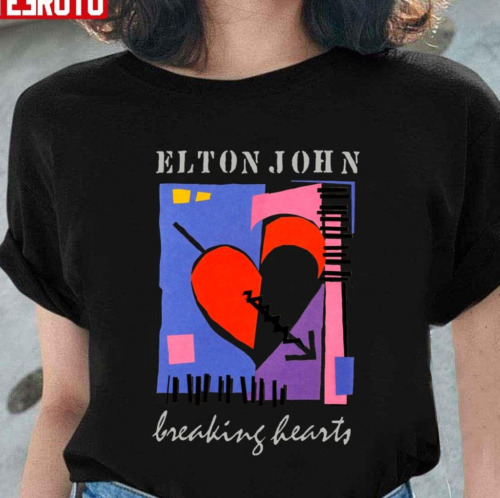 Retro Breaking Hearts Elton John Unisex T-Shirt