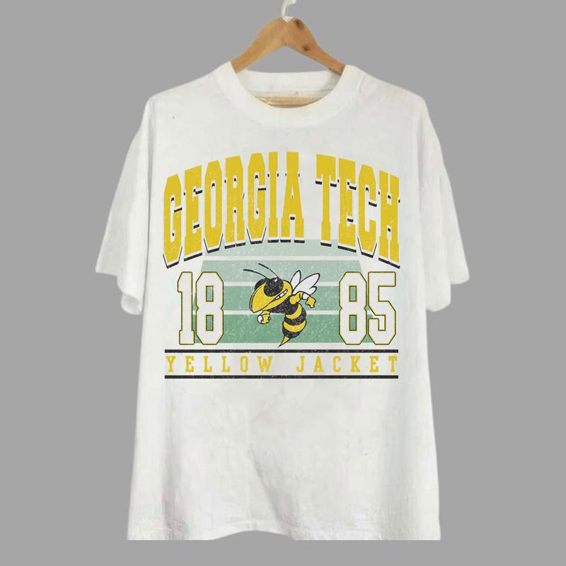 Georgia Tech Yellow Jackets Vintage NCAA Sweatshirt, University Football Shirt, Classic Gift for Fans, Cotton Unisex Comfort Pullover, Vintage