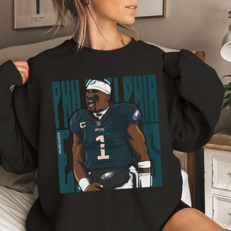 Jalen Hurts Sweatshirt, design illustration Sweatshirt, philadelphia Sweatshirt, gift for him, gift for father