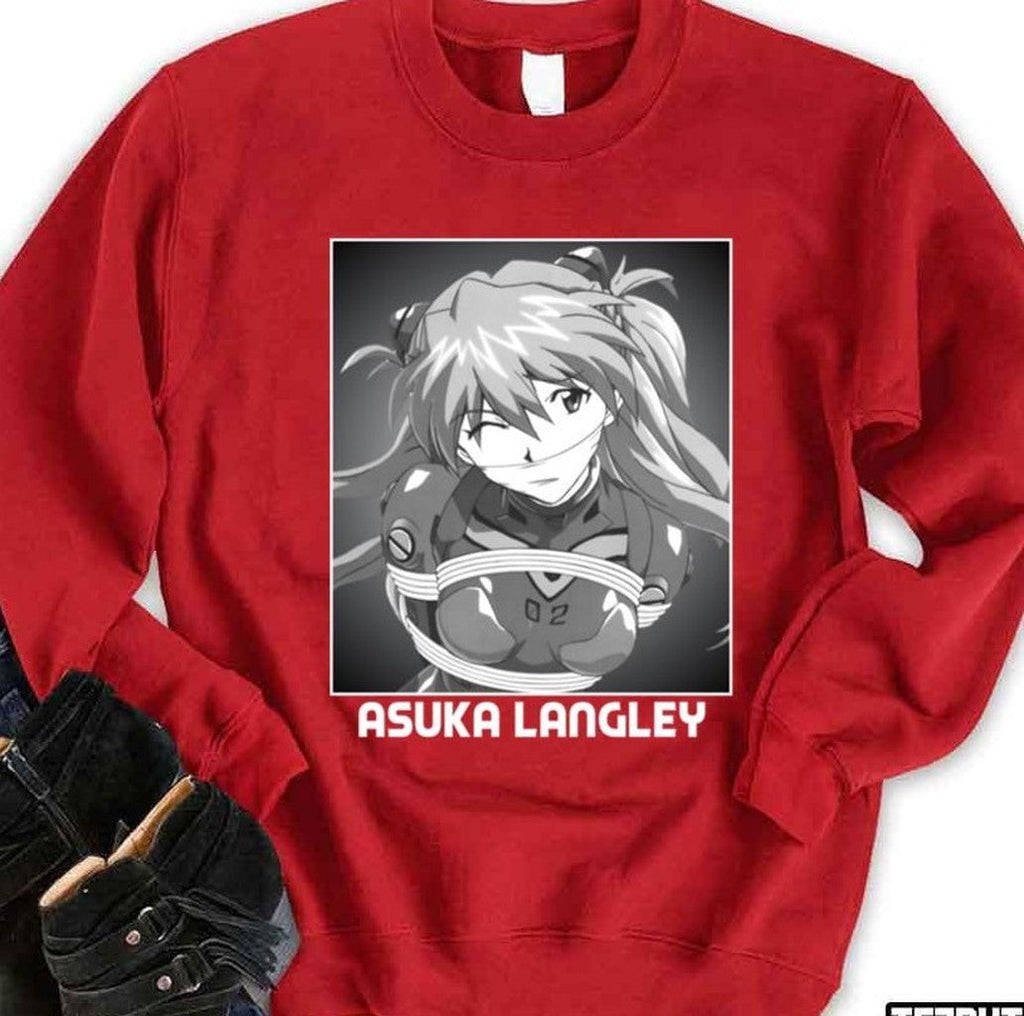 Asuka Langley Anime Evangelion 02 Portrait Photo Unisex Sweatshirt