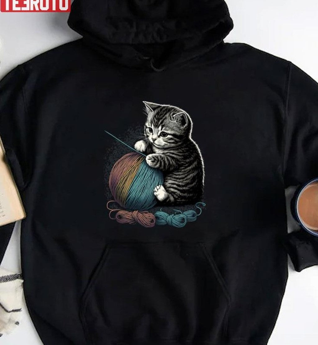 Prakarya Kucing Cute Cat Vintage Unisex T-shirt