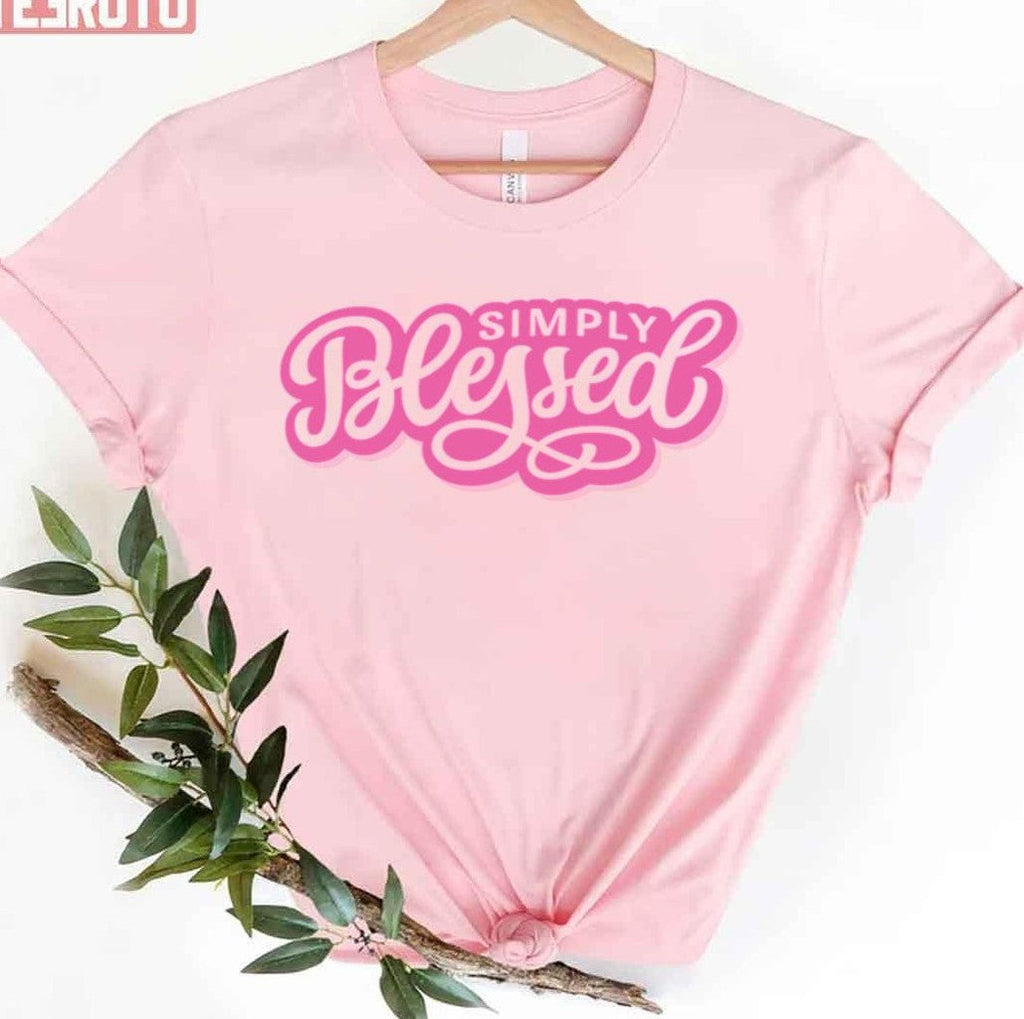 Simply Blessed — Pink Unisex T-Shirt