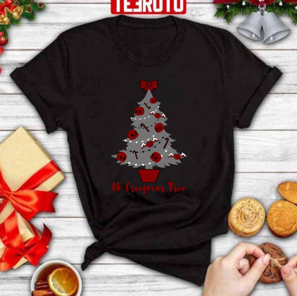 Oh Creepmas Tree Halloween Skull Christmas Tree Unisex Sweatshirt
