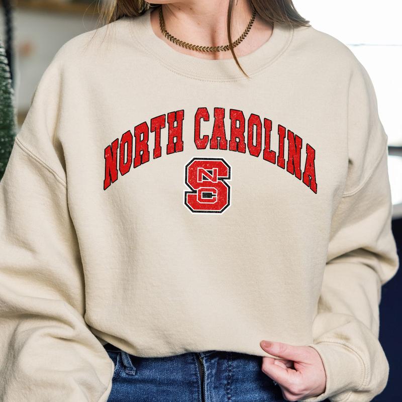 NC State Wolfpack Vintage Football NCAA Trendy Sweatshirt, North Carolina State University Unisex Football NCAA Shirt, Gift For Men, Gift For Girls, C