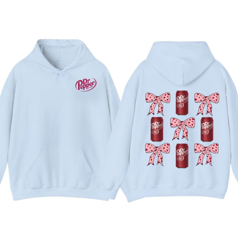 Dr Pepper Coquette Bow Pink  T-Shirt Hoodie, Full color, unisex