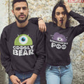 Schmoopsie Poo Googly Bear Monsters Inc Mike Wazowski Valentine Matching Couple Sweatshirt