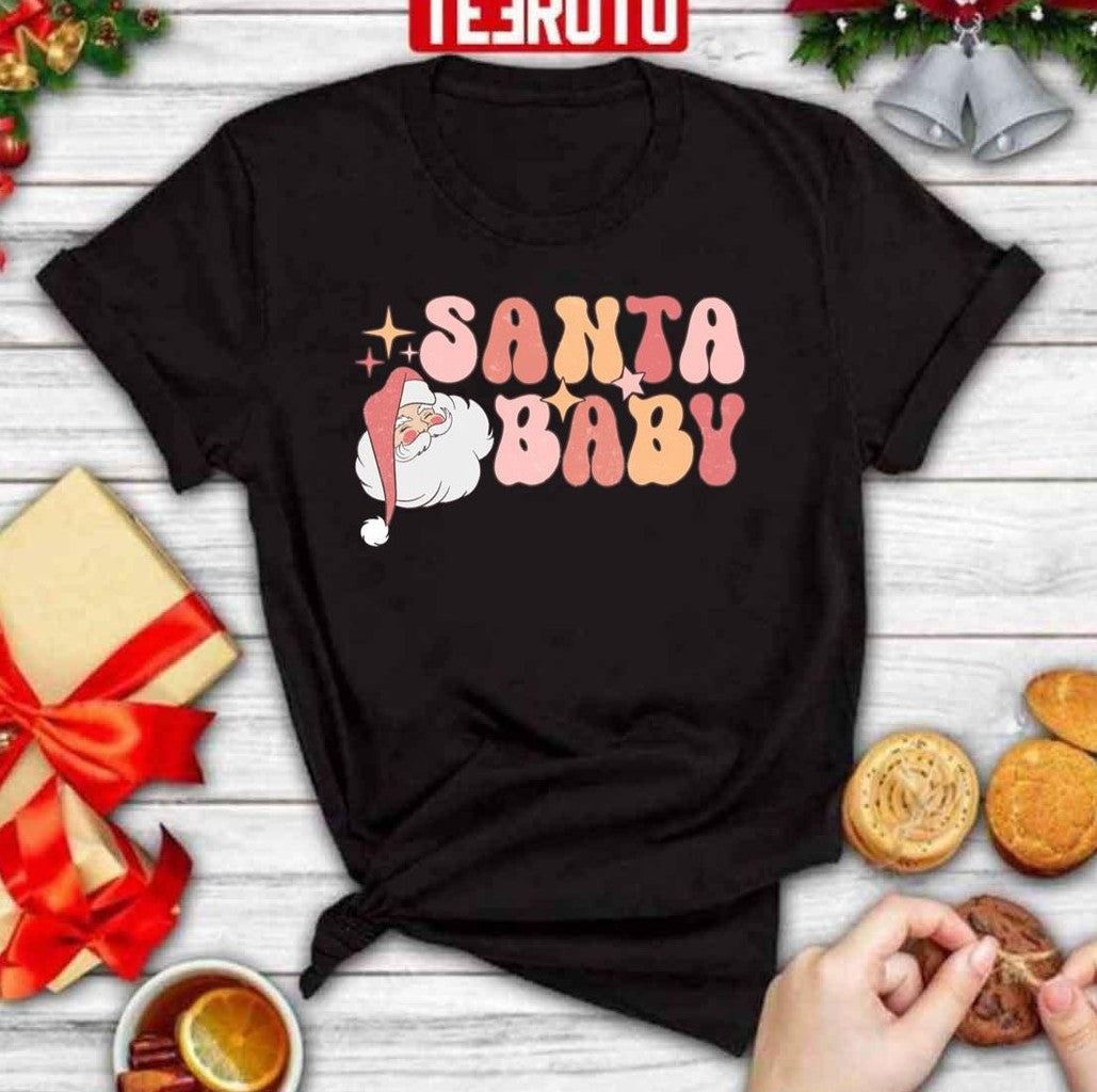 Santa Baby Merry And Bright Christmas Retro Christmas Unisex Sweatshirt