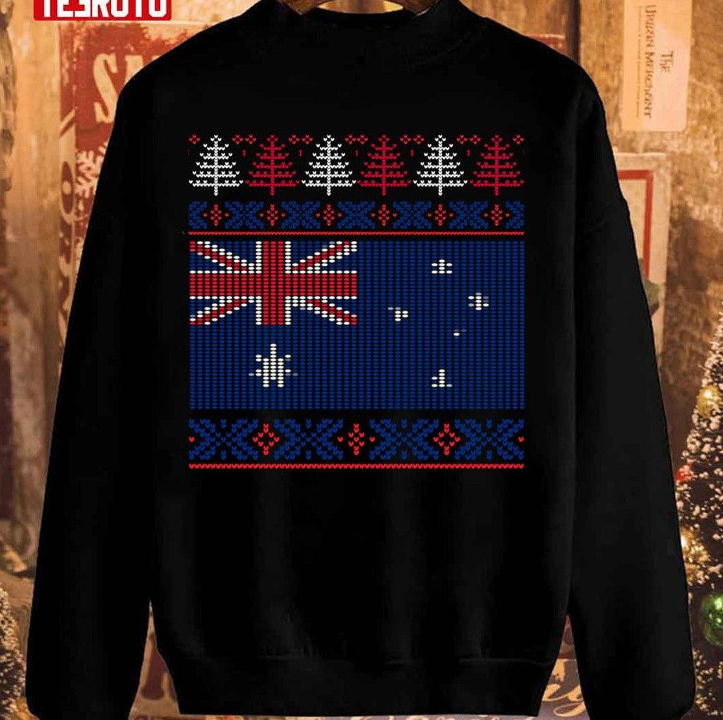 Australian Flag Christmas Australian Ugly Sweater Pattern Unisex Sweatshirt