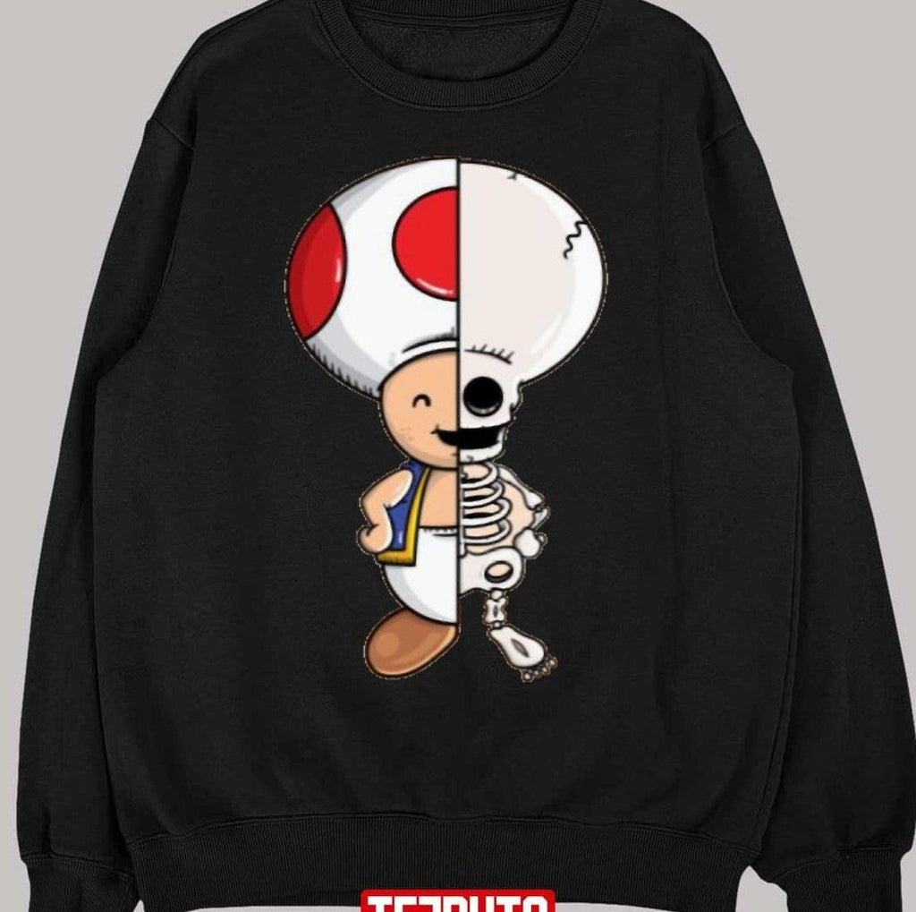 Baby Mushrooms Anime Halloween Skeleton Unisex T-Shirt