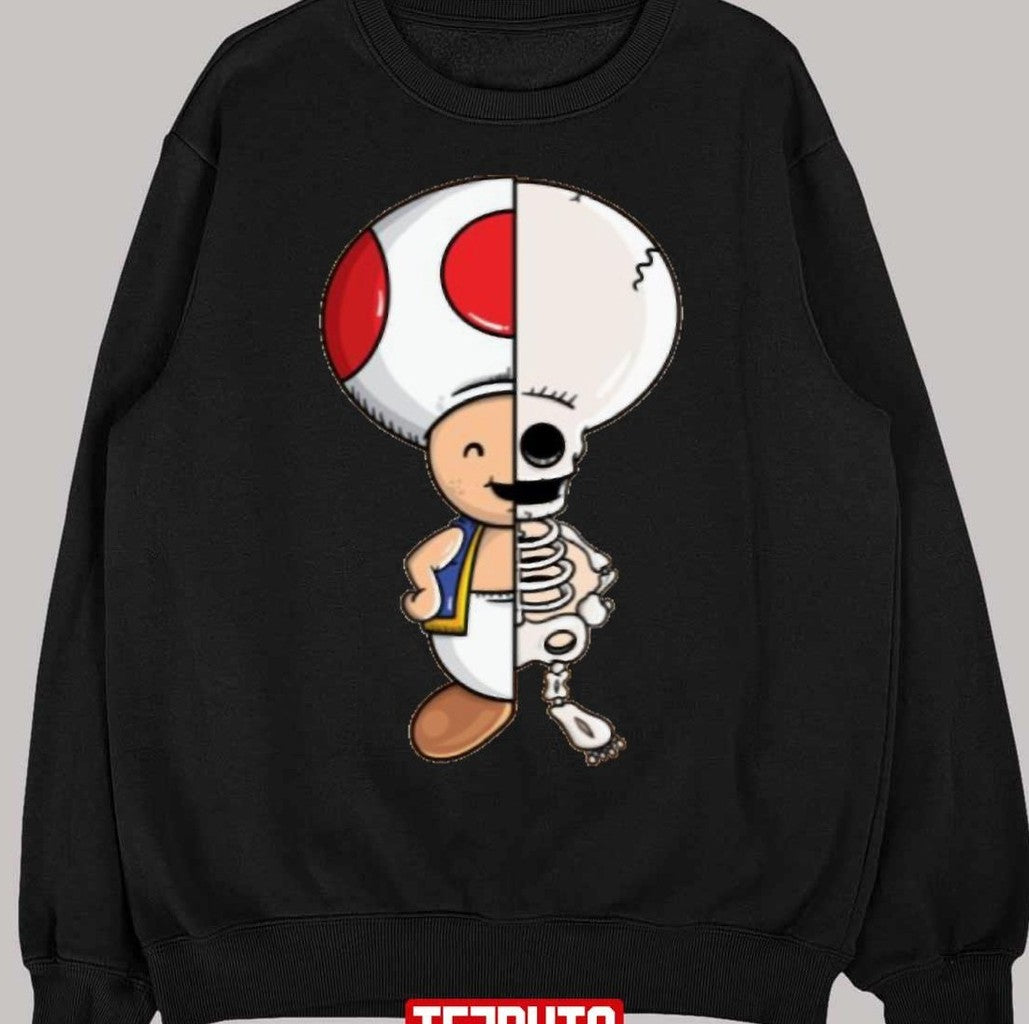 Baby Mushrooms Anime Halloween Skeleton Unisex T-Shirt