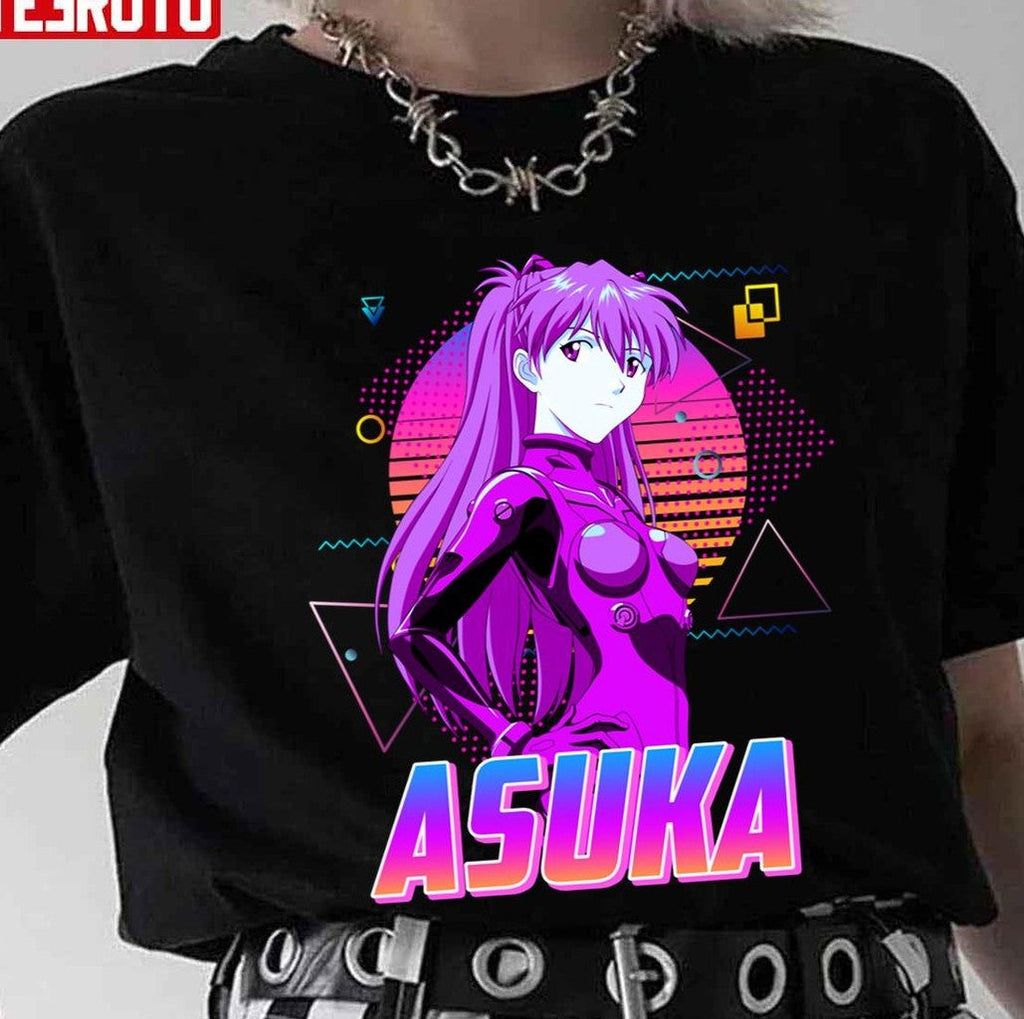 Asuka Langley Soryu Retro Art Neon Genesis Evangelion Unisex T-Shirt