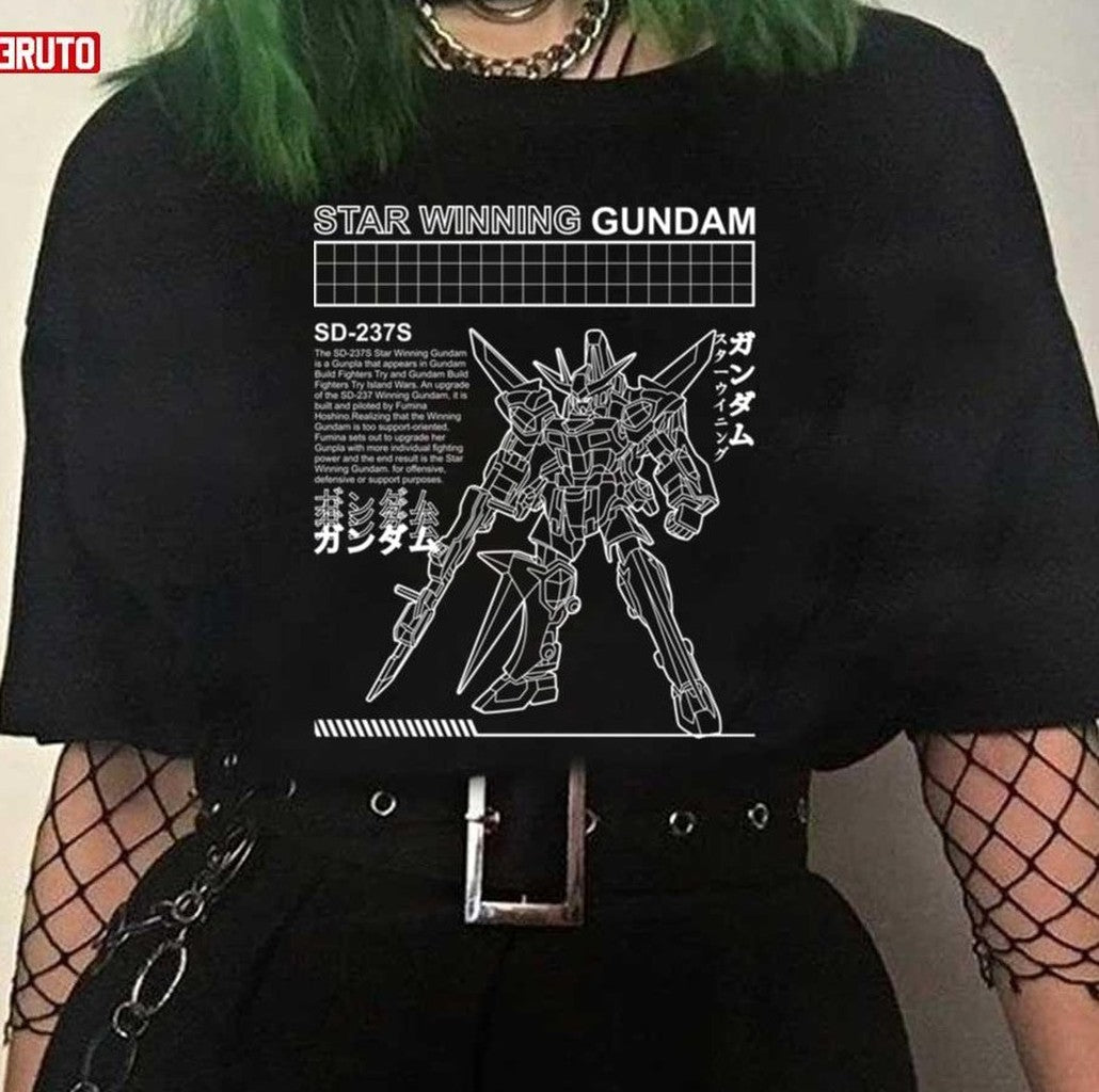 Star Winning Gundam Sd 237s Black White Unisex T-Shirt