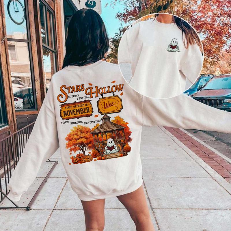 Ghost in Stars Hollow Sweatshirt, Gilmore Girls Sweatshirt, Stars Hollow Sweatshirt, Vintage Gilmore Girls Shirt Cotton Fit