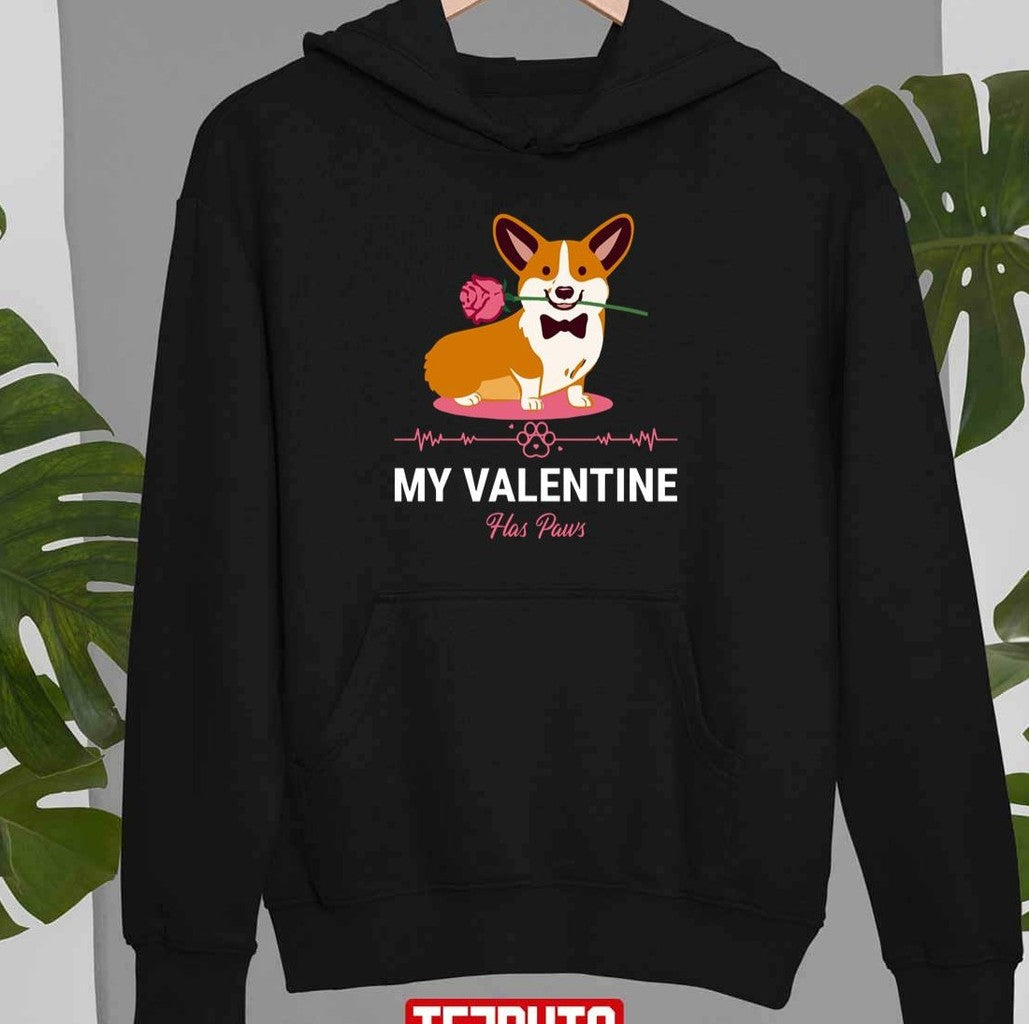 My Valentine Has 4 Paws My Corgi Dog Unisex Sweatshirt