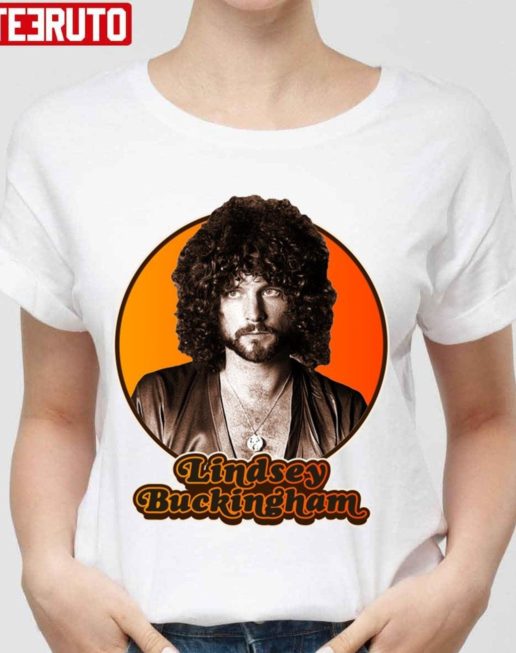 Orange Portrait Lindsey Buckingham Unisex Sweatshirt