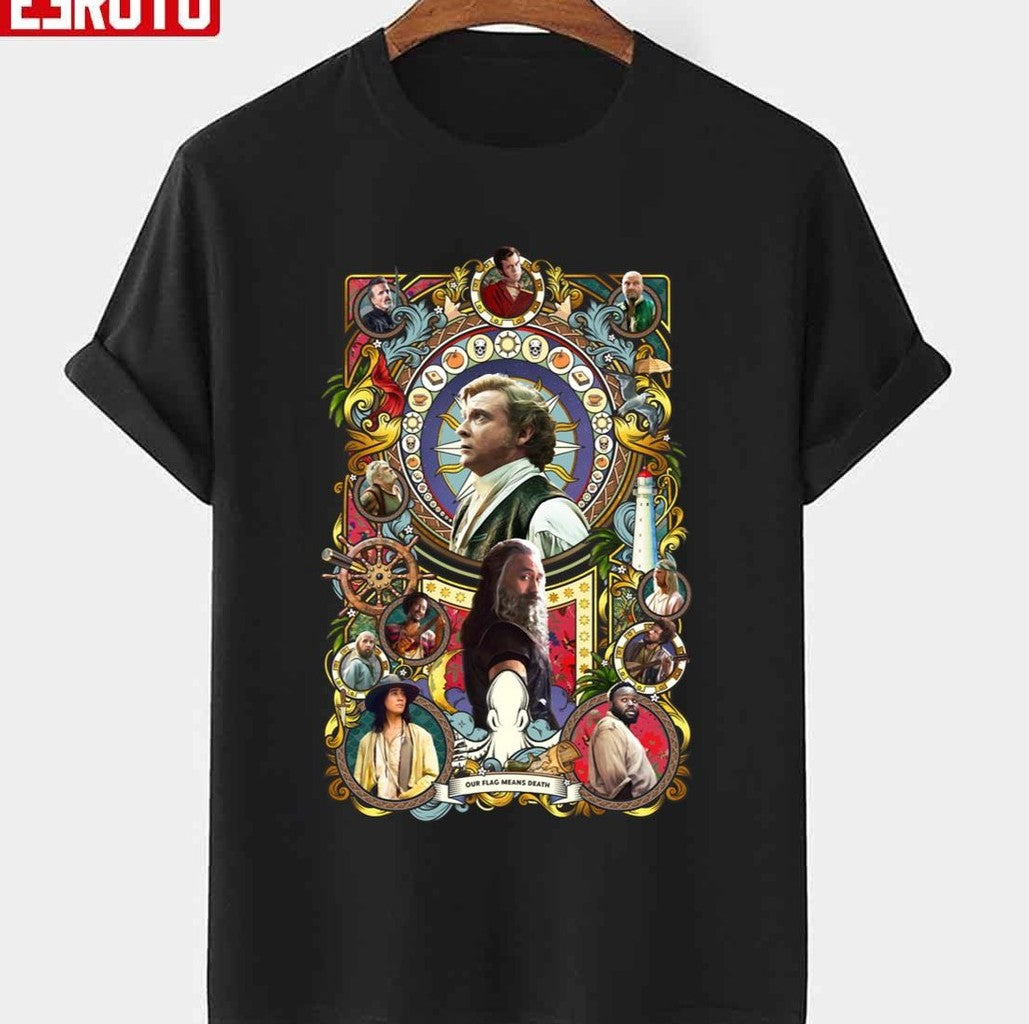 Retro Our Flag Means Death Art Nouveau Unisex T-shirt