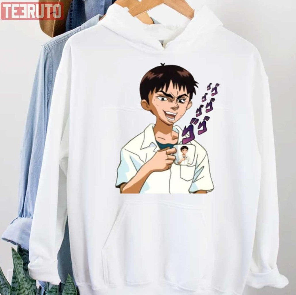 Shinji Ikari Coffee Comic Cute Meme Neon Genesis Evangelion Unisex Hoodie