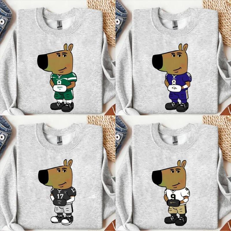 Chill Guy All Teams Football Unisex Sweatshirt, Chill Guy Sweatshirt, Vintage Football Shirt, Gildan Unisex Crewneck, Full Sizes Colors