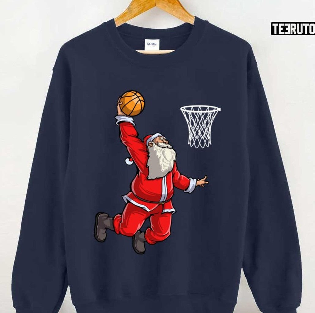 Basketball Santa Slam Dunk Christmas Xmas Ball Sport Unisex Sweatshirt