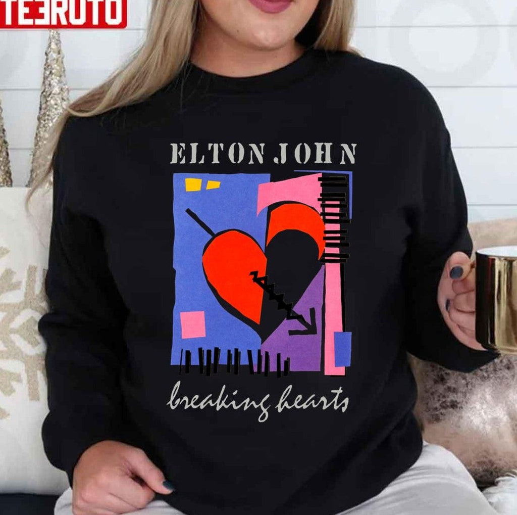 Retro Breaking Hearts Elton John Unisex T-Shirt
