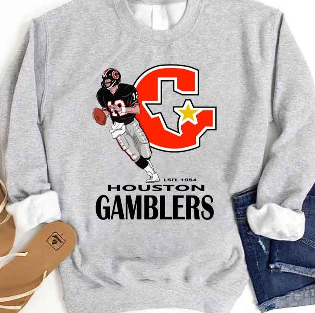 Retro Football Houston Gamblers Usfl Unisex Sweatshirt