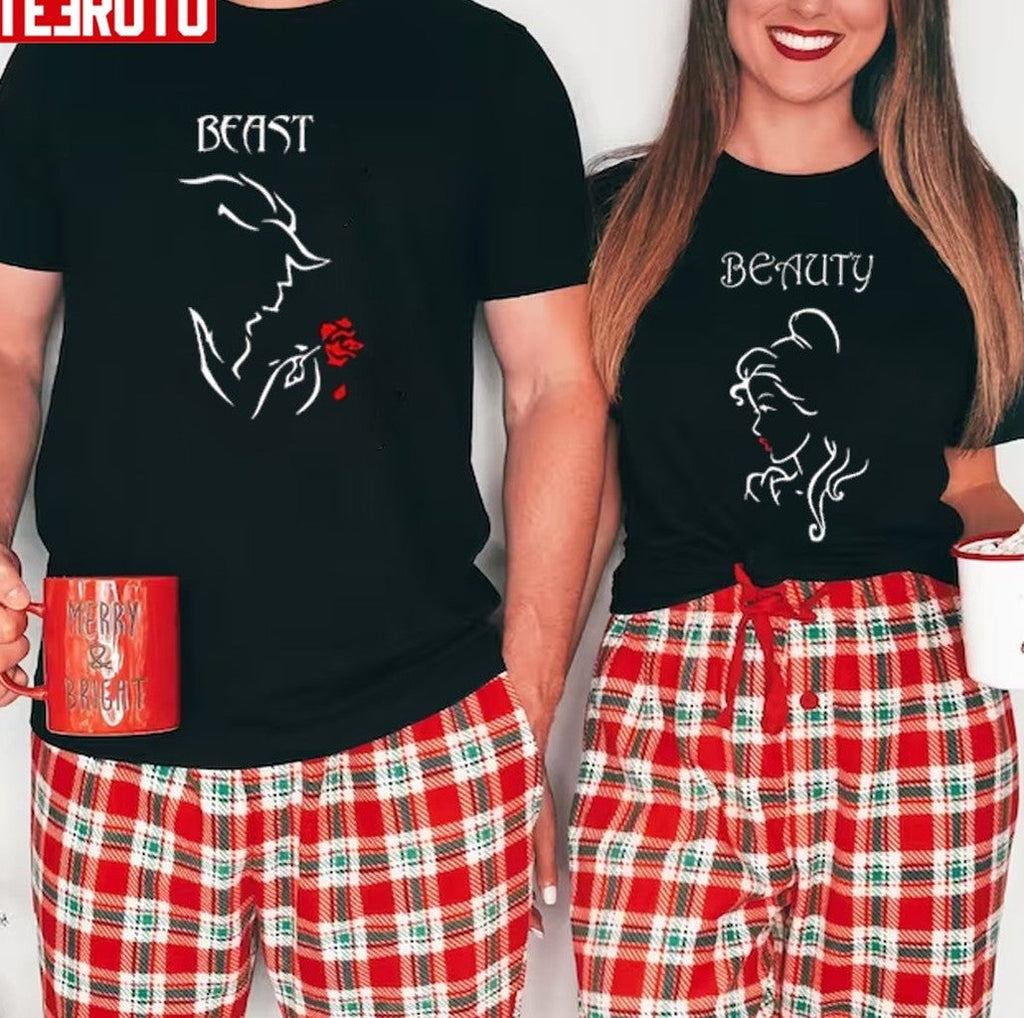 Beauty And The Beast Couple Matching Valentine's Day Unisex T-Shirt